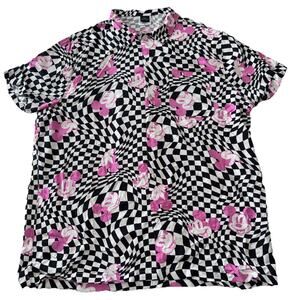 Disney Store Men’s XL Mickey Mouse Grey Button Up Shirt Lightweight